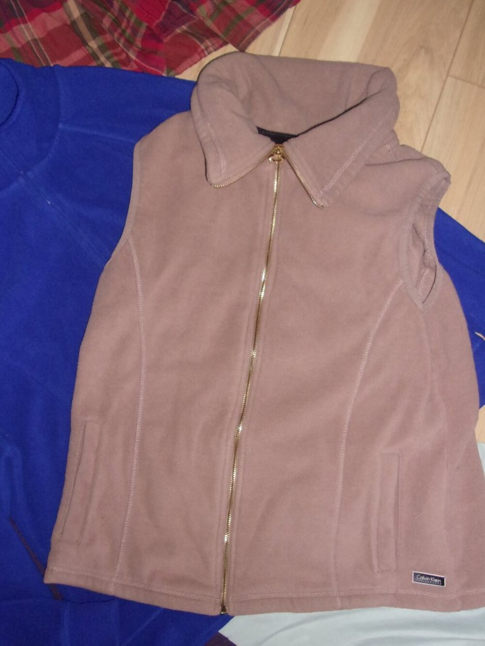 calvin klein fleece size large womens outdoor wear  tan  vest athletic